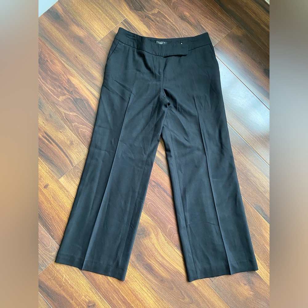 Talbots Signature Wide Leg Wool Pants - Black